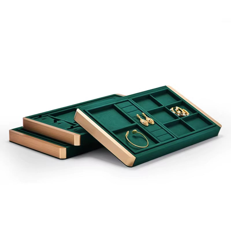 Jewelry Display Tray - Golden Fabric Border Type A