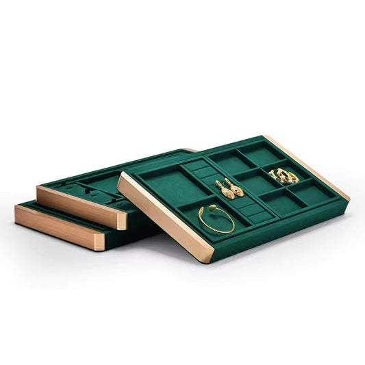 Jewelry Display Tray - Golden Fabric Border Type A
