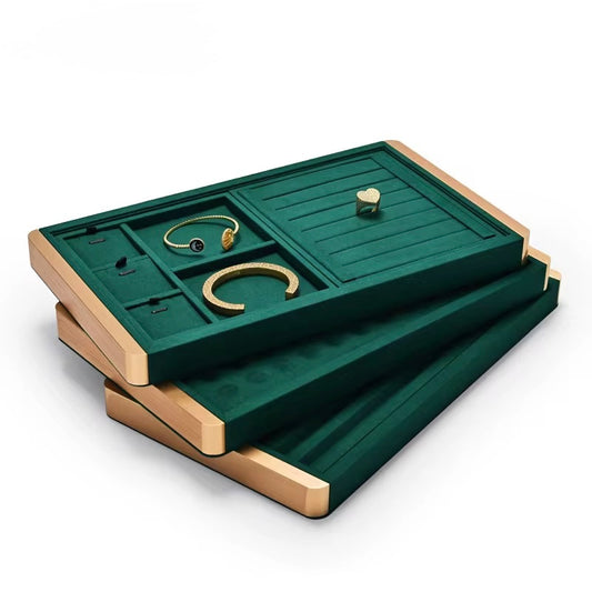 Jewelry Display Tray - Golden Fabric Border Type B